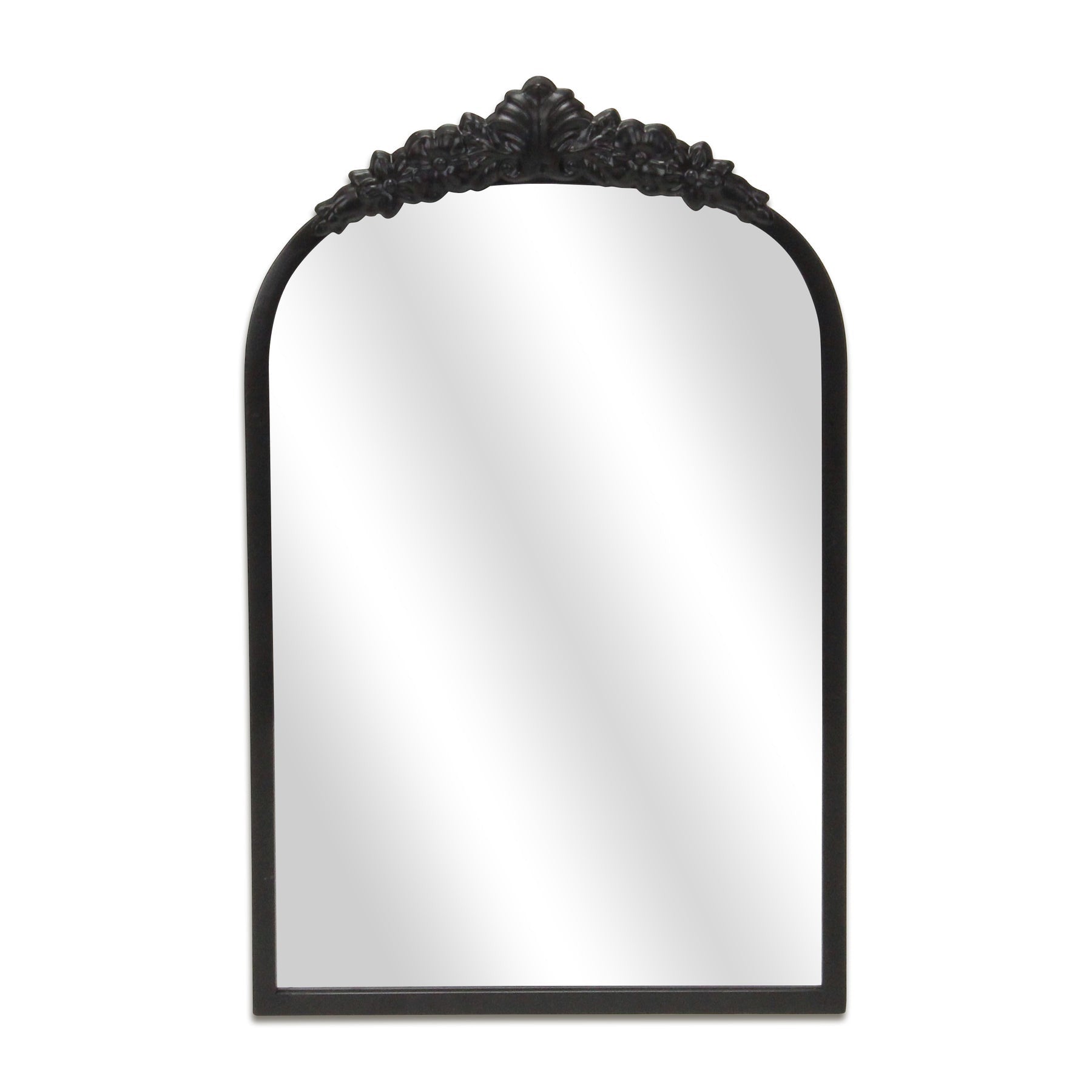 16" Black Metal Arch Accent Mirror-Mirrors-DECOROLALA