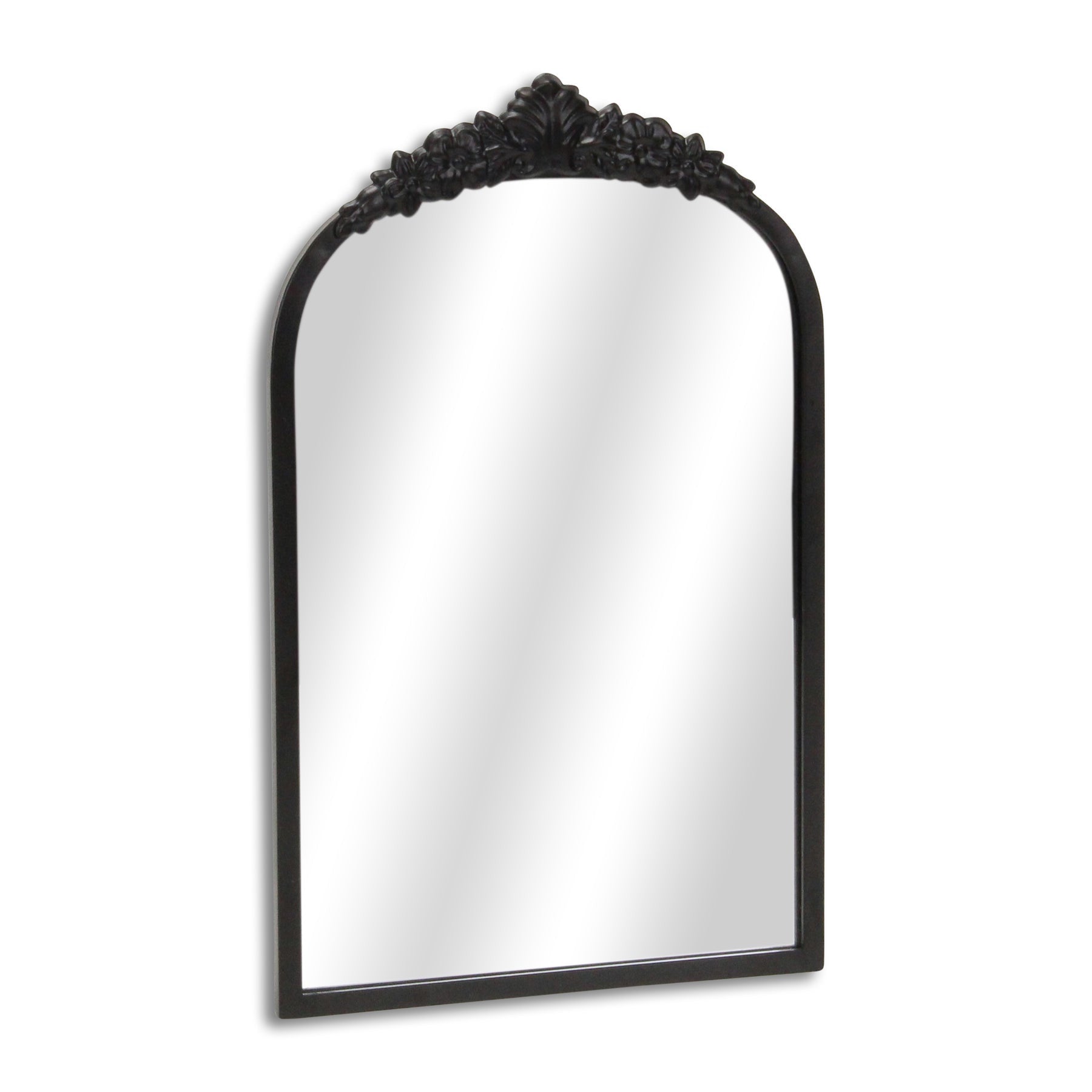 16" Black Metal Arch Accent Mirror-Mirrors-DECOROLALA