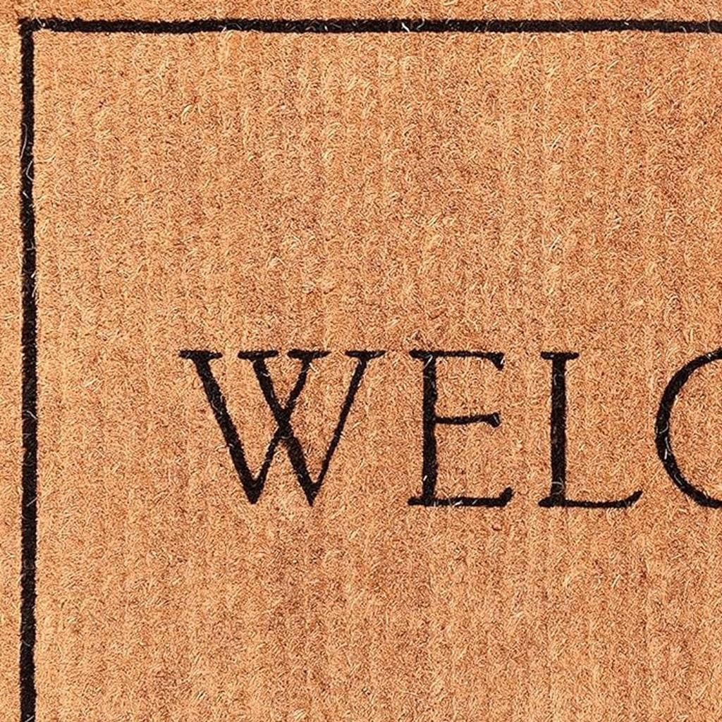 18" X 30" Natural And Black Coir Welcome Outdoor Door Mat-4