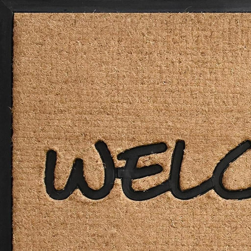 24" X 36" Natural And Black Coir Welcome Outdoor Door Mat-3