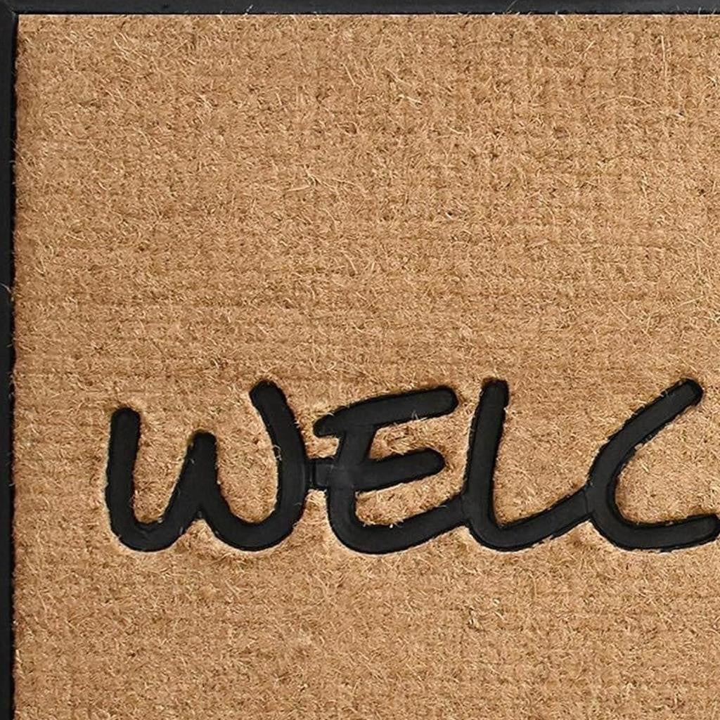 24" X 36" Natural And Black Coir Welcome Outdoor Door Mat-4