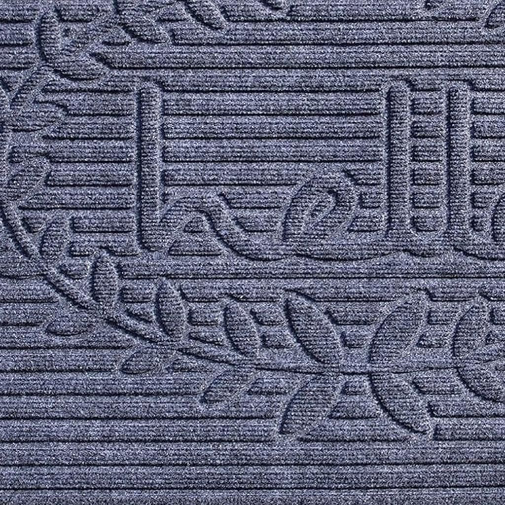 24" X 36" Dark Gray Striped Hello Outdoor Polypropylene  Door Mat-2