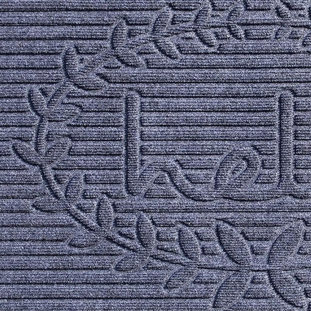 24" X 36" Dark Gray Striped Hello Outdoor Polypropylene  Door Mat-1