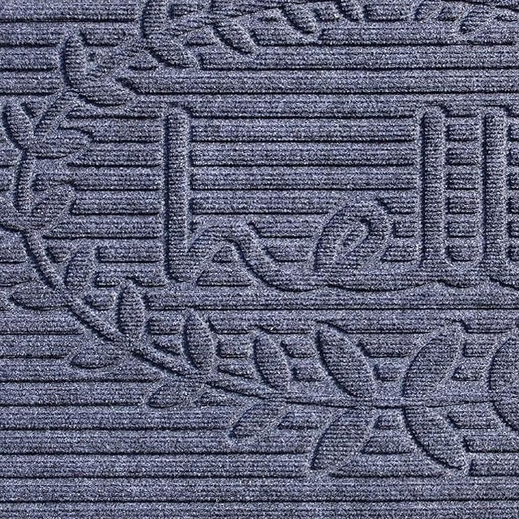 24" X 36" Dark Gray Striped Hello Outdoor Polypropylene  Door Mat-6