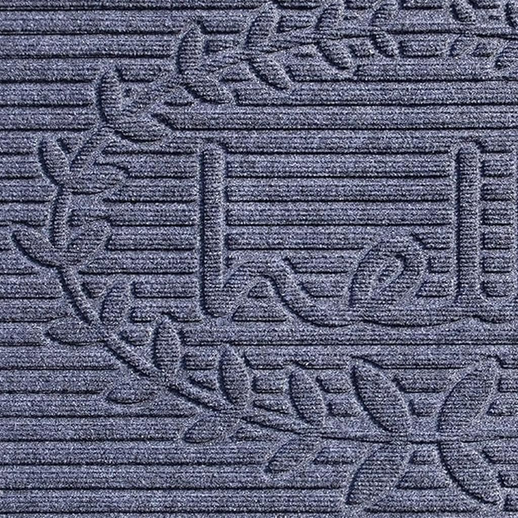 24" X 36" Dark Gray Striped Hello Outdoor Polypropylene  Door Mat-4