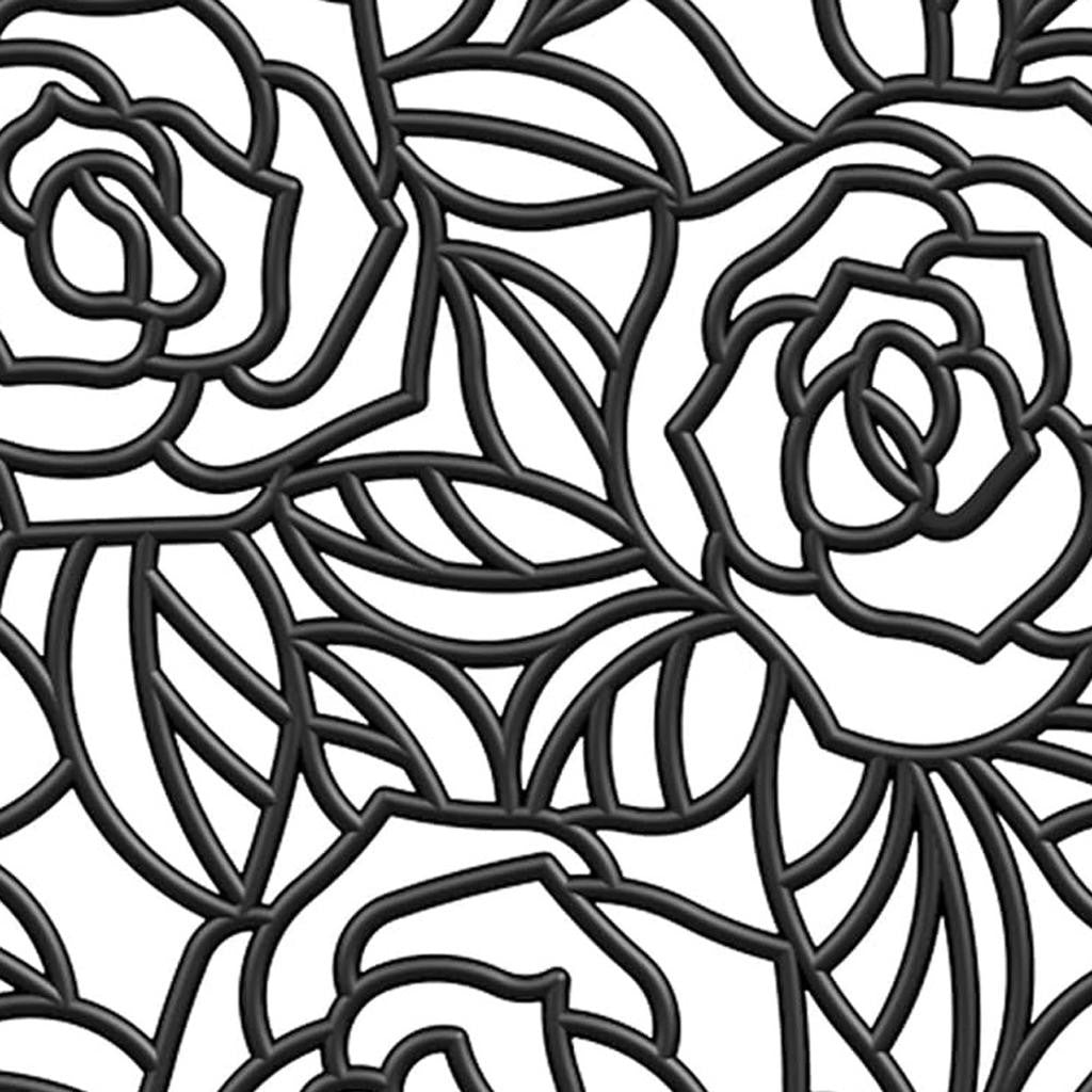 24" X 36" Black Floral Outdoor Rubber Door Mat-2