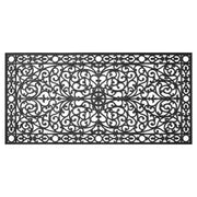 36" X 72" Black Scrollwork Outdoor Rubber Door Mat-0