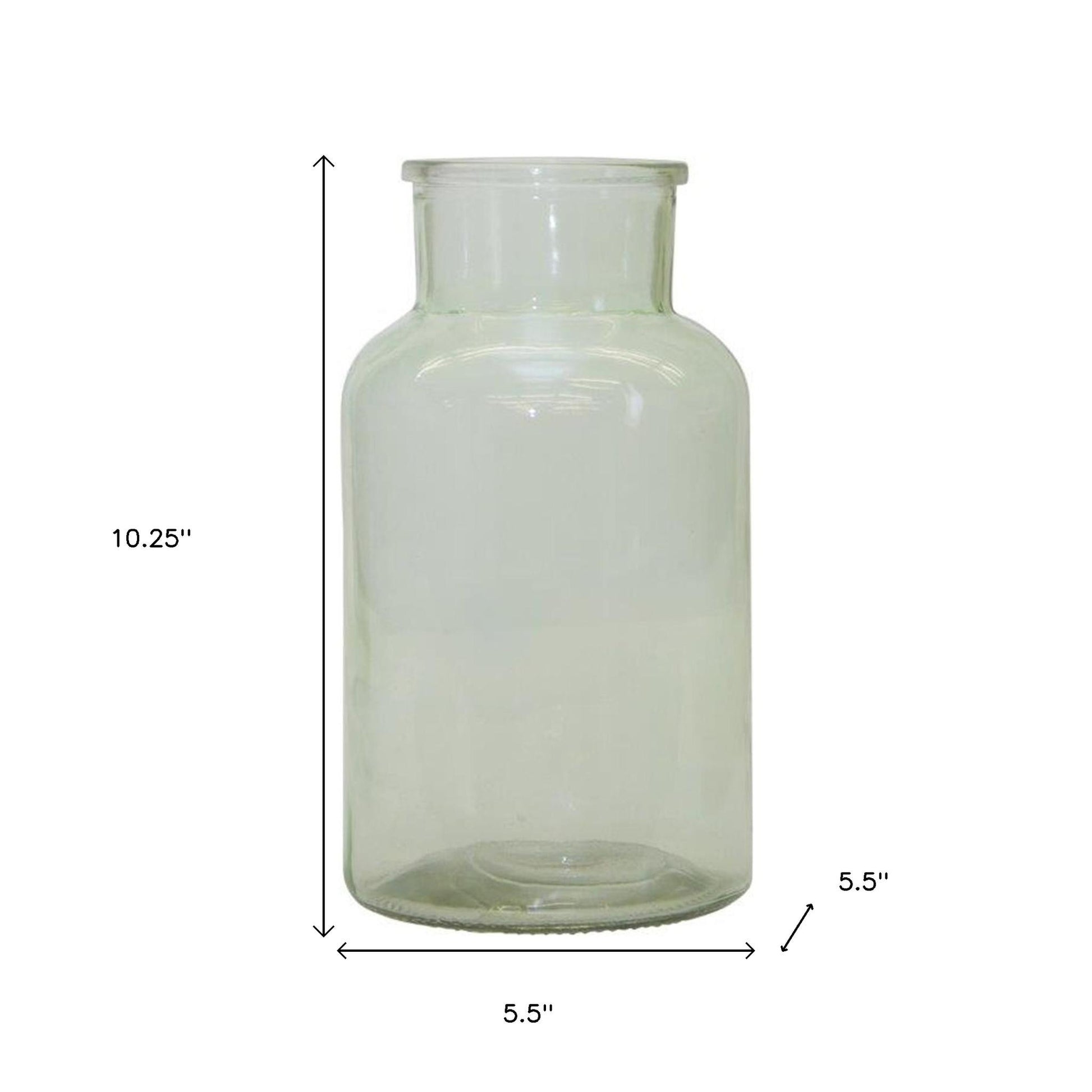 10" Green Round Glass Table Vase-Vases-DECOROLALA