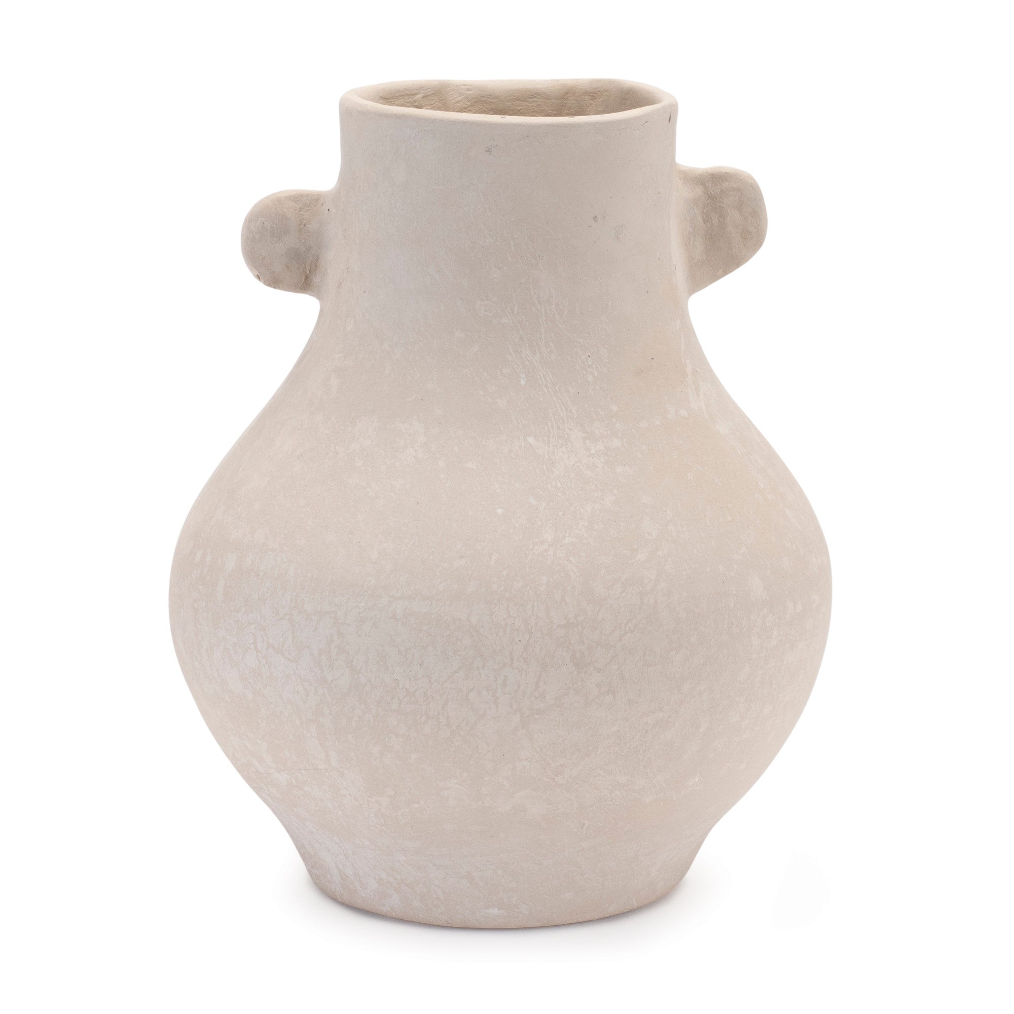 10" Beige Round Resin Urn-Vases-DECOROLALA