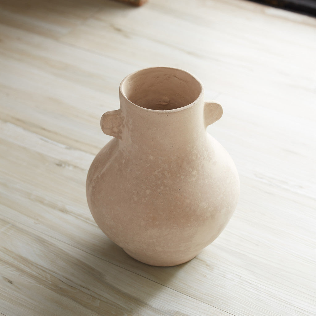 10" Beige Round Resin Urn-Vases-DECOROLALA