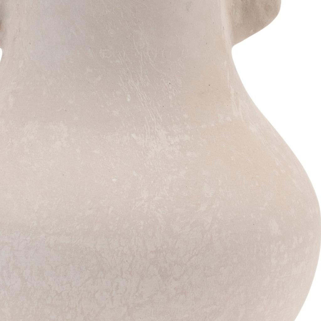 10" Beige Round Resin Urn-Vases-DECOROLALA