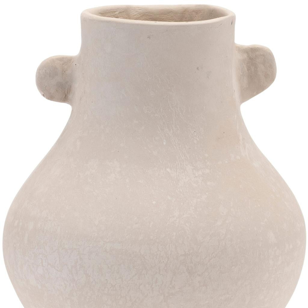 10" Beige Round Resin Urn-Vases-DECOROLALA