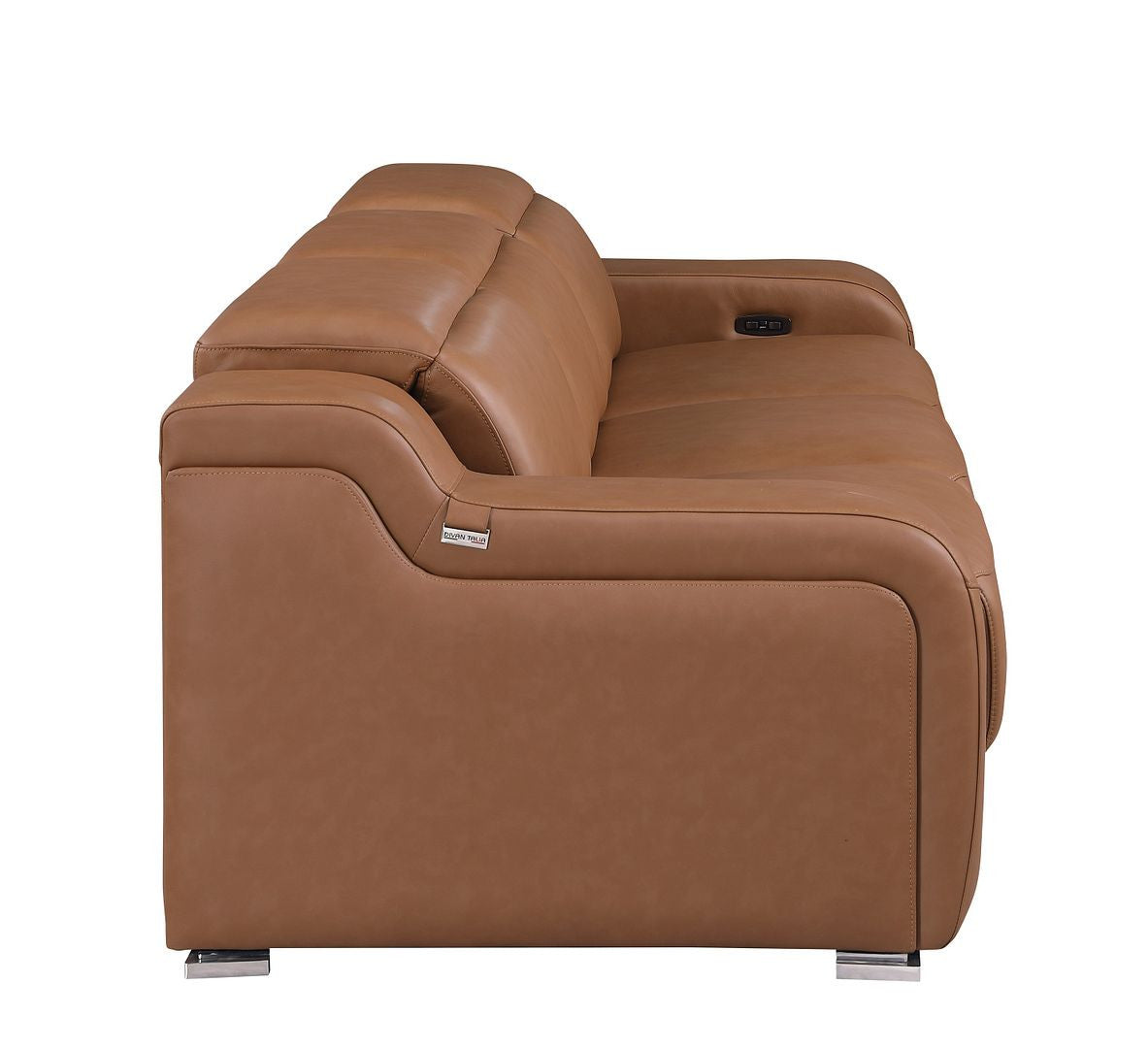 103" Chestnut Italian Leather Reclining USB Sofa-4