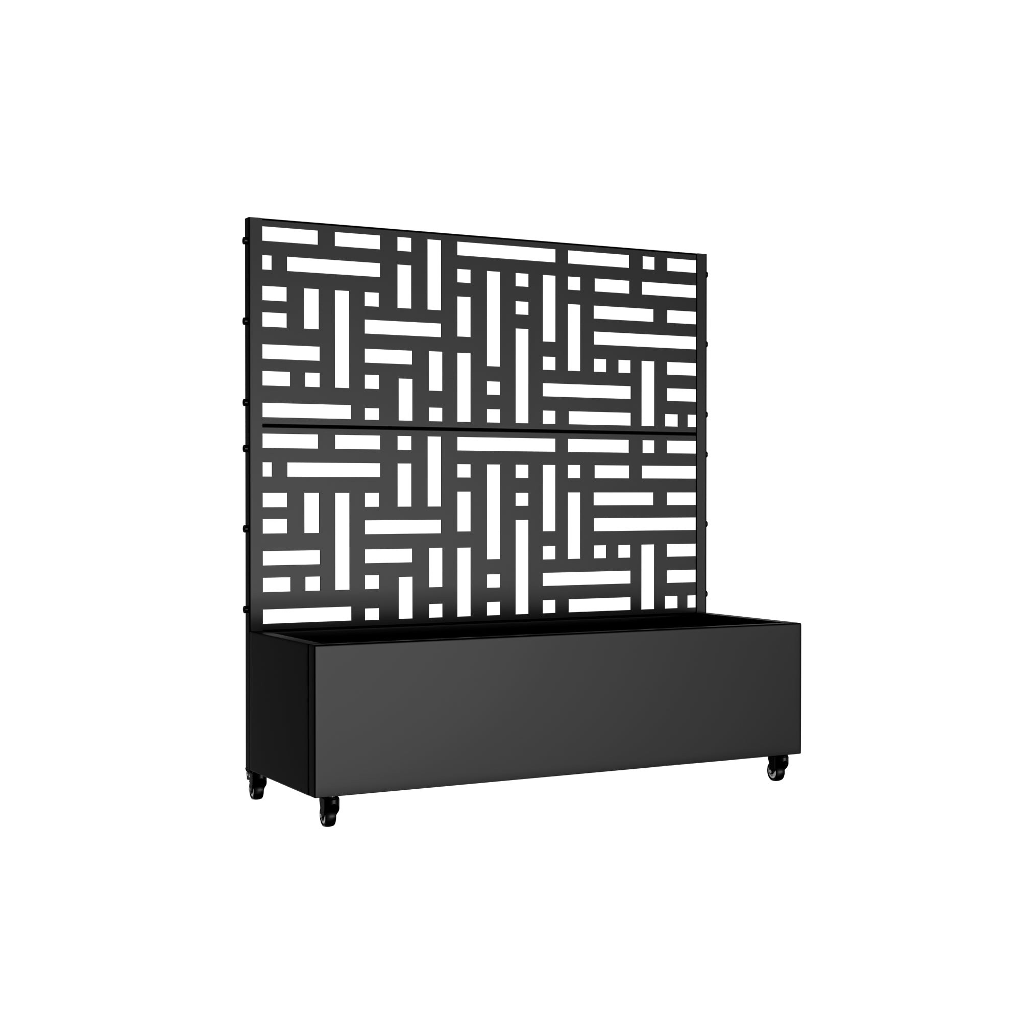 47" Black Metal Indoor Outdoor Rectangular Planter Box-3