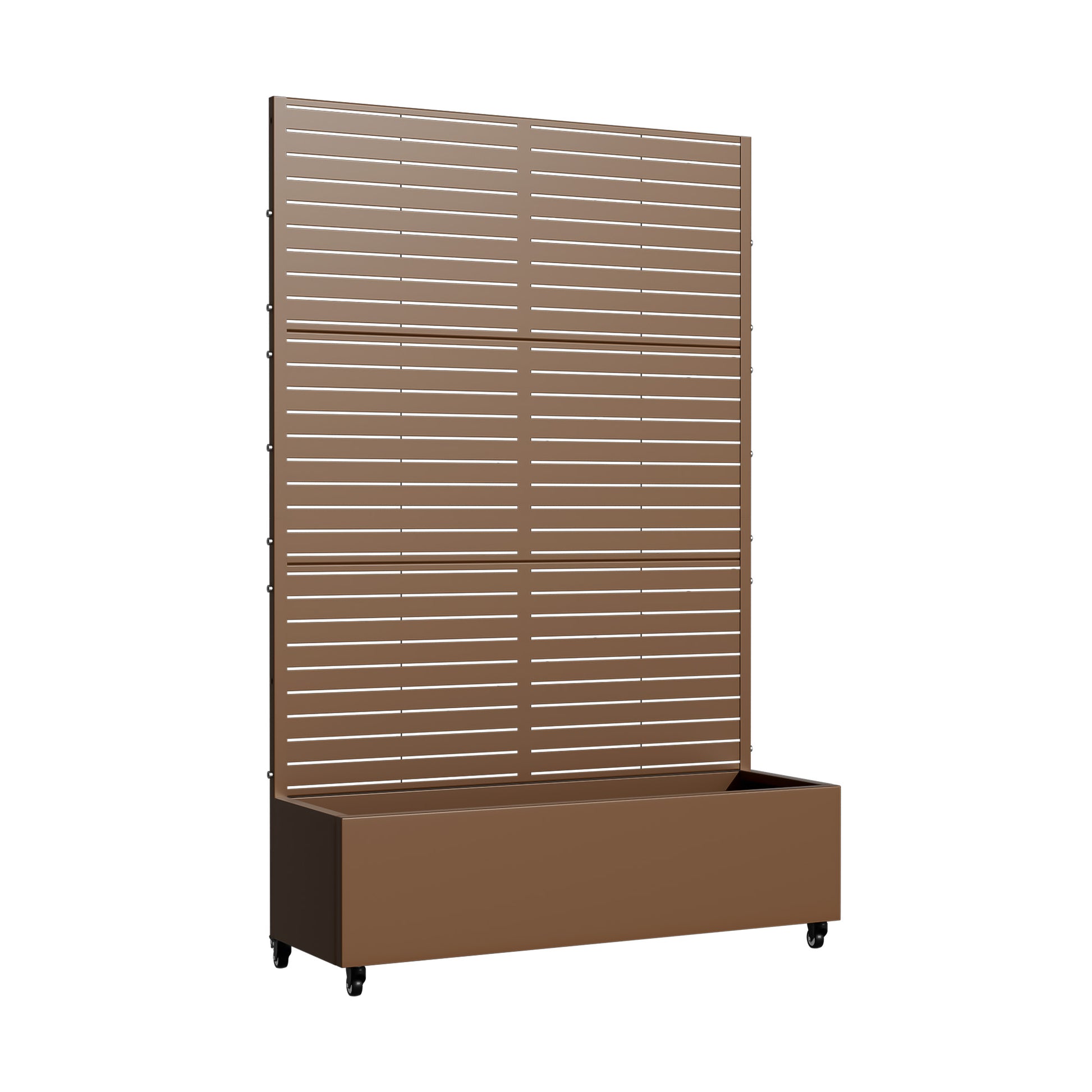 47" Brown Metal Indoor Outdoor Rectangular Planter Box-2