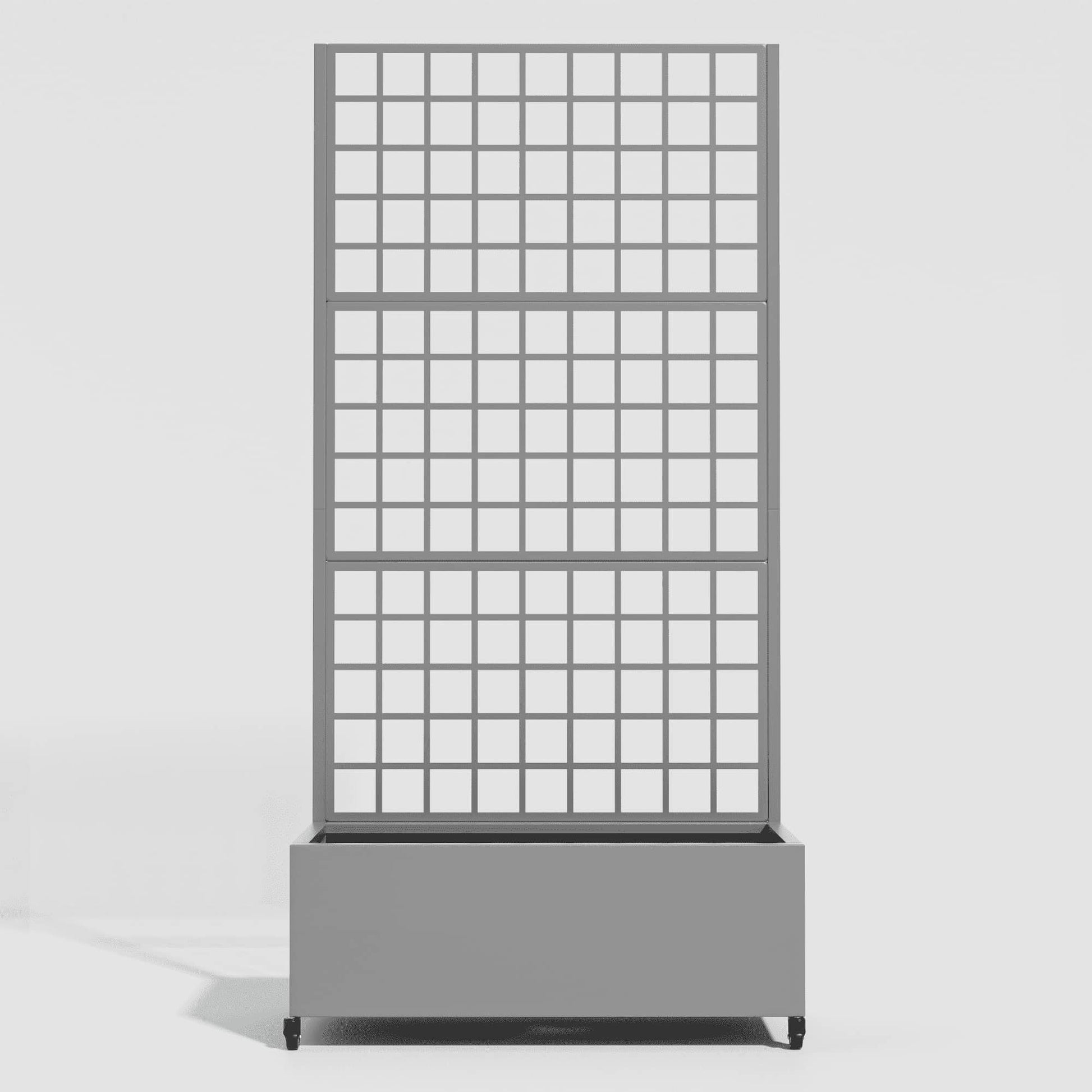 35" Gray Metal Indoor Outdoor Rectangular Planter Box-3