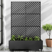 35" Black Metal Indoor Outdoor Rectangular Planter Box-0