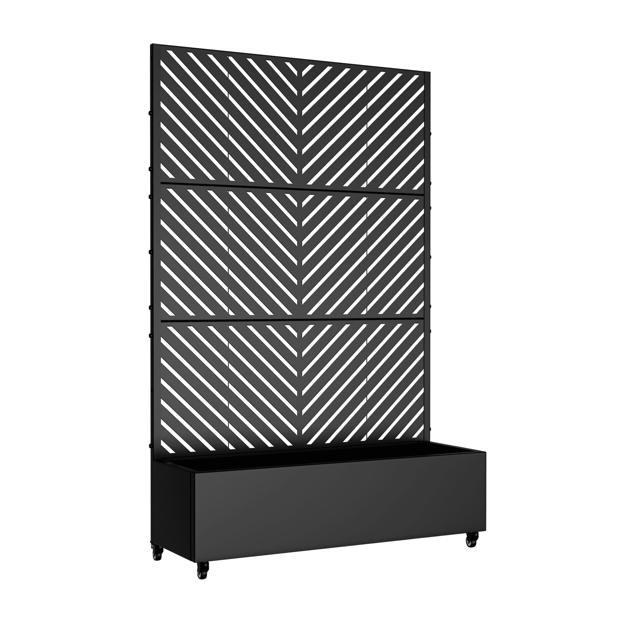 35" Black Metal Indoor Outdoor Rectangular Planter Box-3