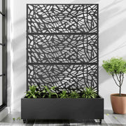47" Black Metal Indoor Outdoor Rectangular Planter Box-0