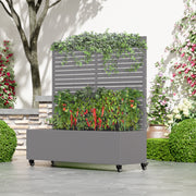 47" Gray Metal Indoor Outdoor Rectangular Planter Box-0