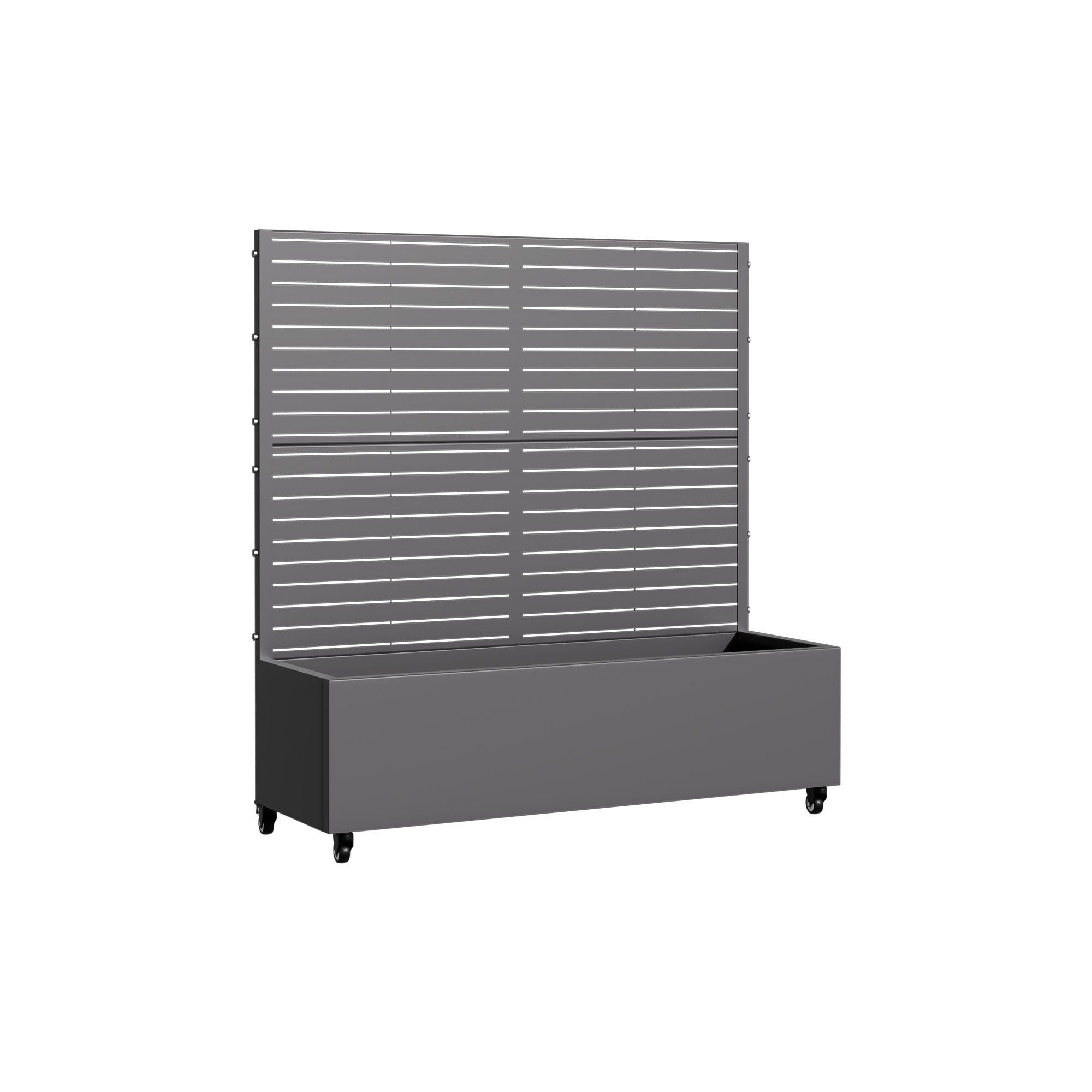 47" Gray Metal Indoor Outdoor Rectangular Planter Box-8