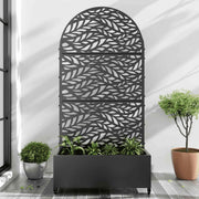 35" Black Metal Indoor Outdoor Rectangular Planter Box-0