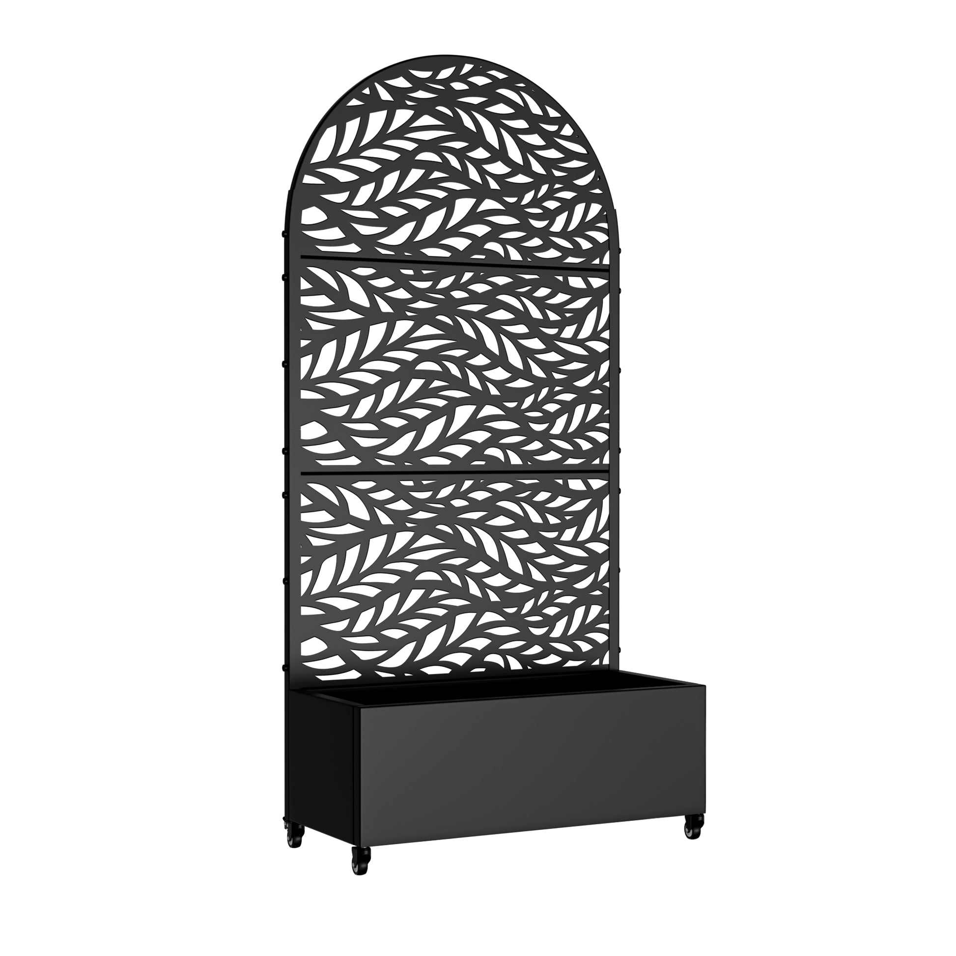 35" Black Metal Indoor Outdoor Rectangular Planter Box-4
