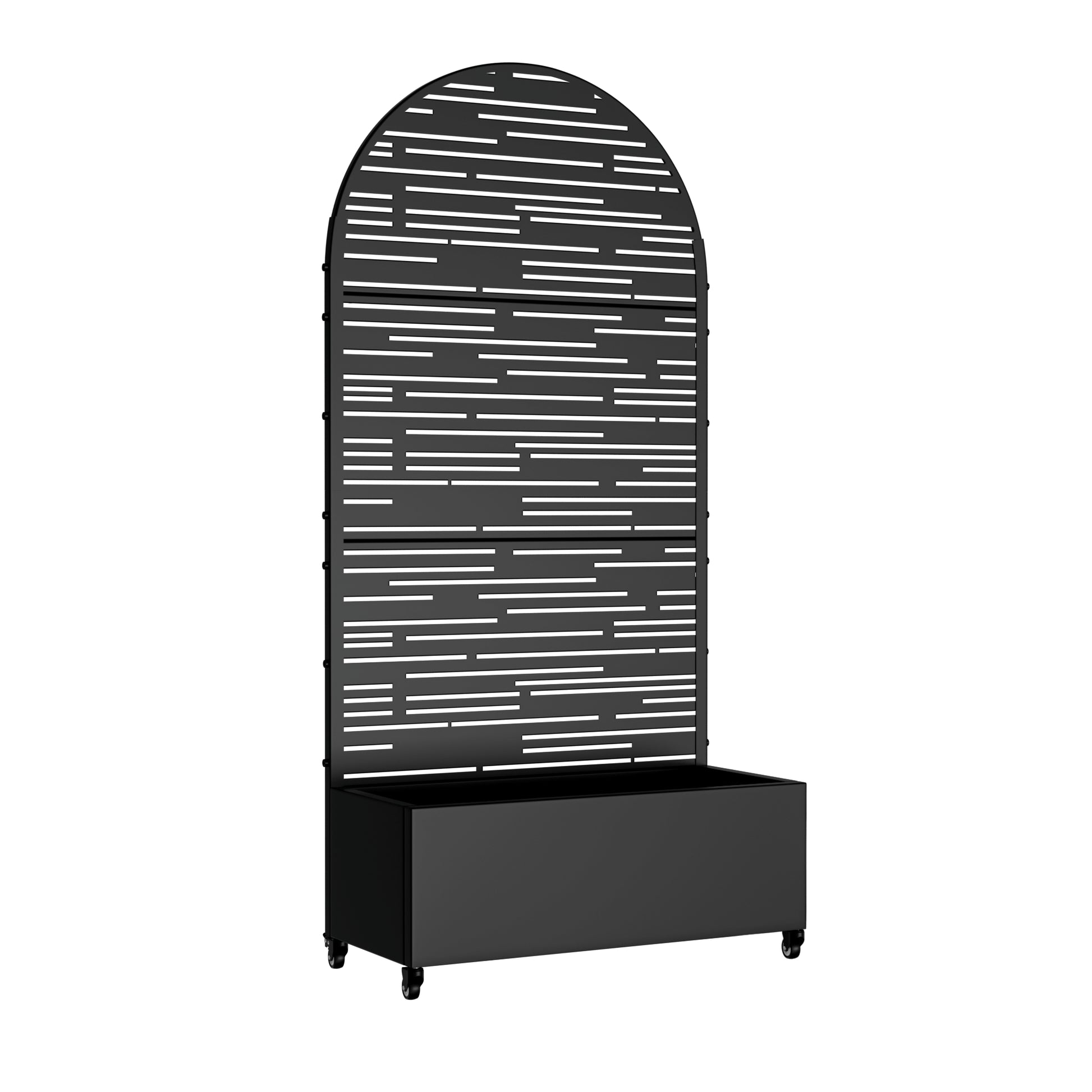 35" Black Metal Indoor Outdoor Rectangular Planter Box-3
