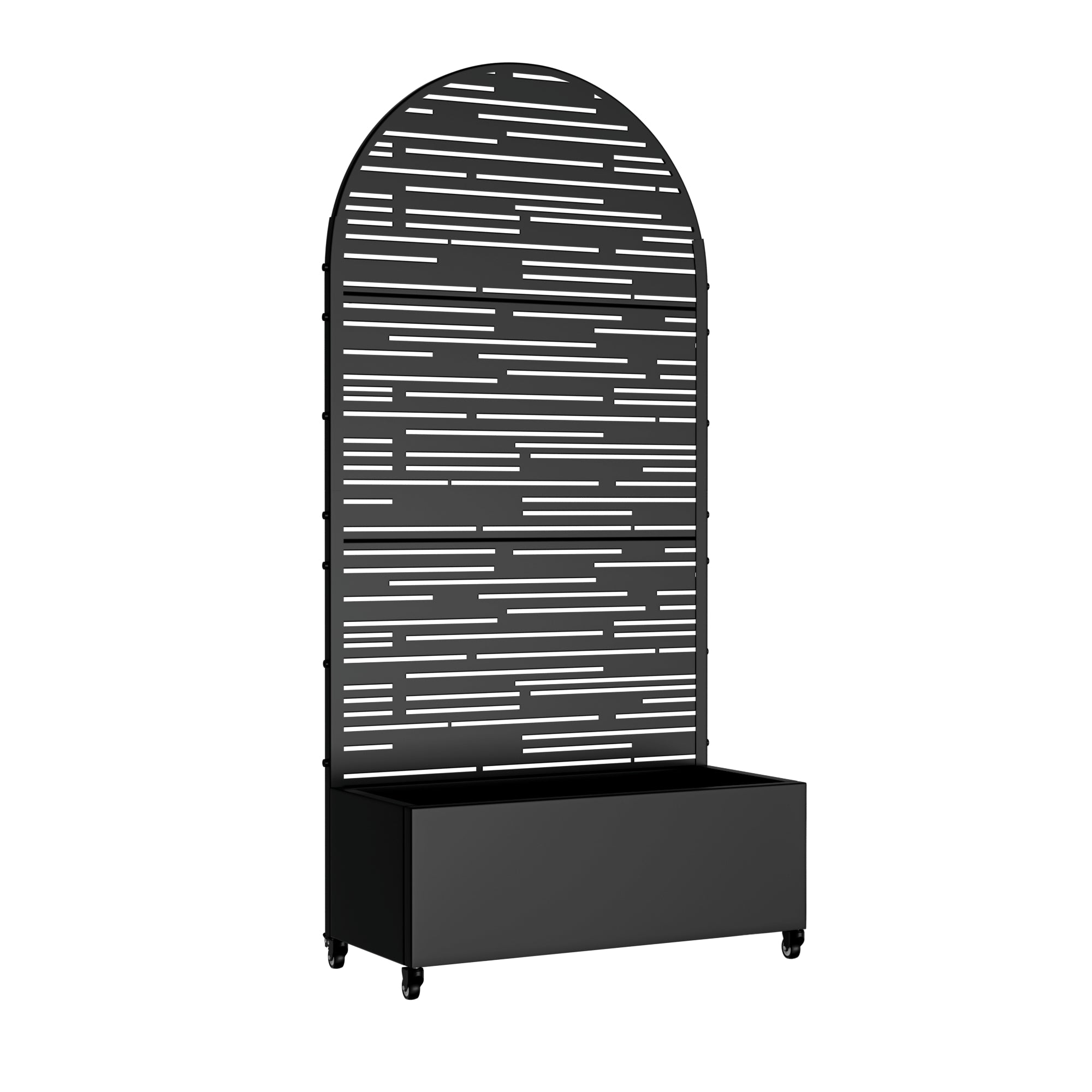 35" Black Metal Indoor Outdoor Rectangular Planter Box-3