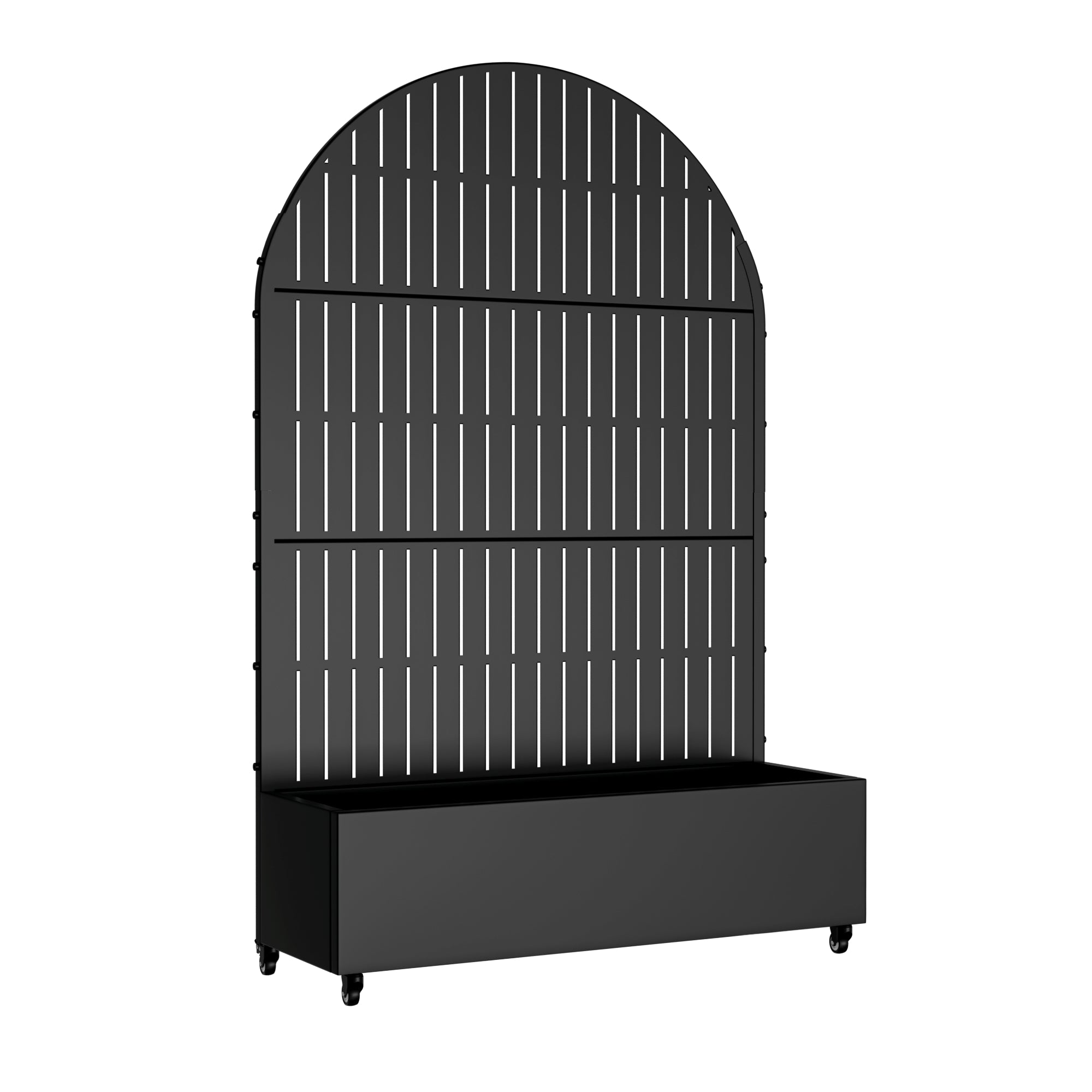 47" Black Metal Indoor Outdoor Rectangular Planter Box-3