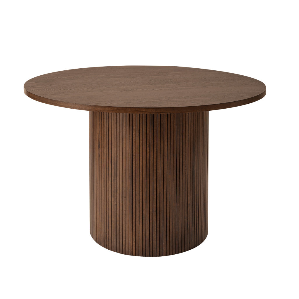 47" Natural Solid Wood Double Pedestal Base Round Top Dining Table-0
