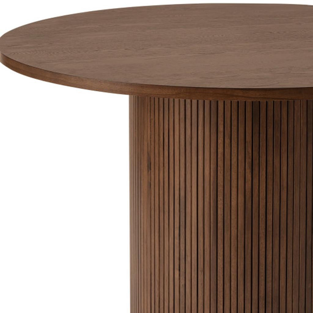 47" Natural Solid Wood Double Pedestal Base Round Top Dining Table-2