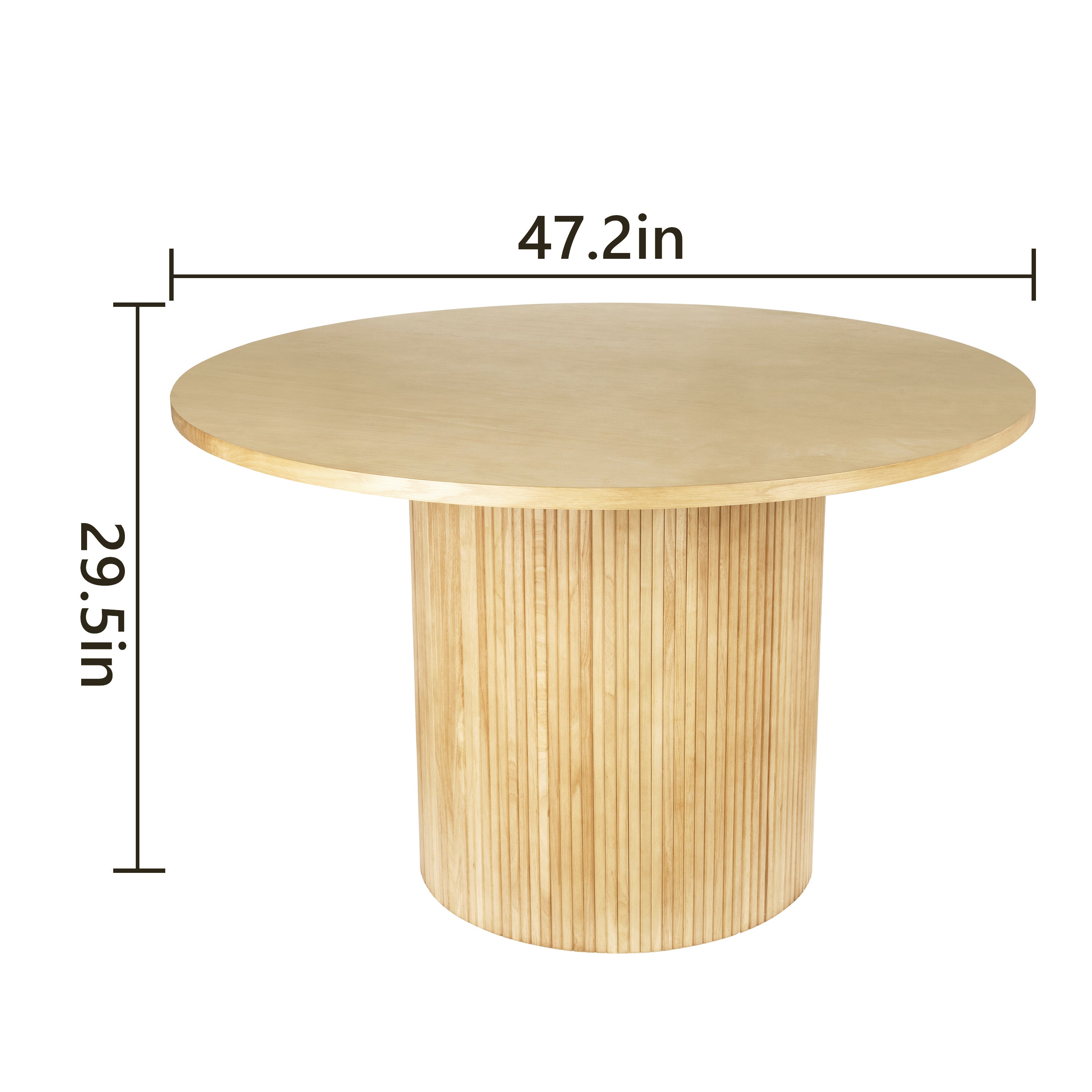 47" Natural Solid Wood Double Pedestal Base Round Top Dining Table-1