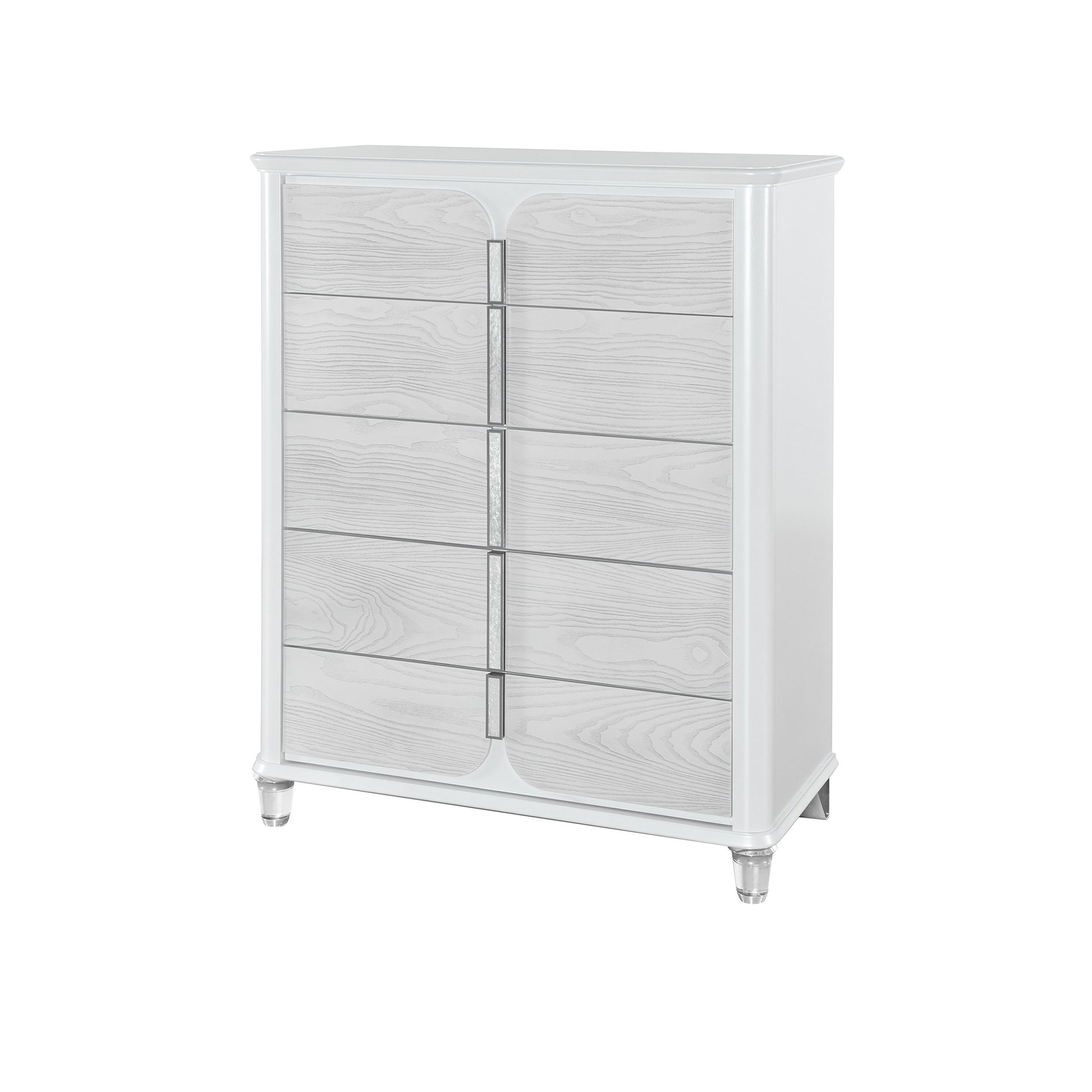 38" Gray Wood Five Drawer Dresser-Dressers-DECOROLALA