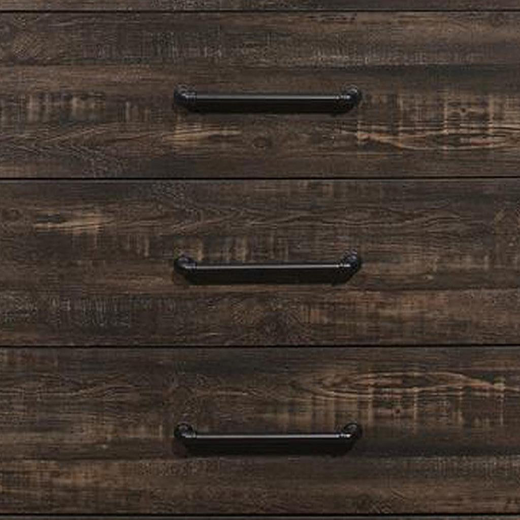 32" Oak Wood Five Drawer Dresser-Dressers-DECOROLALA