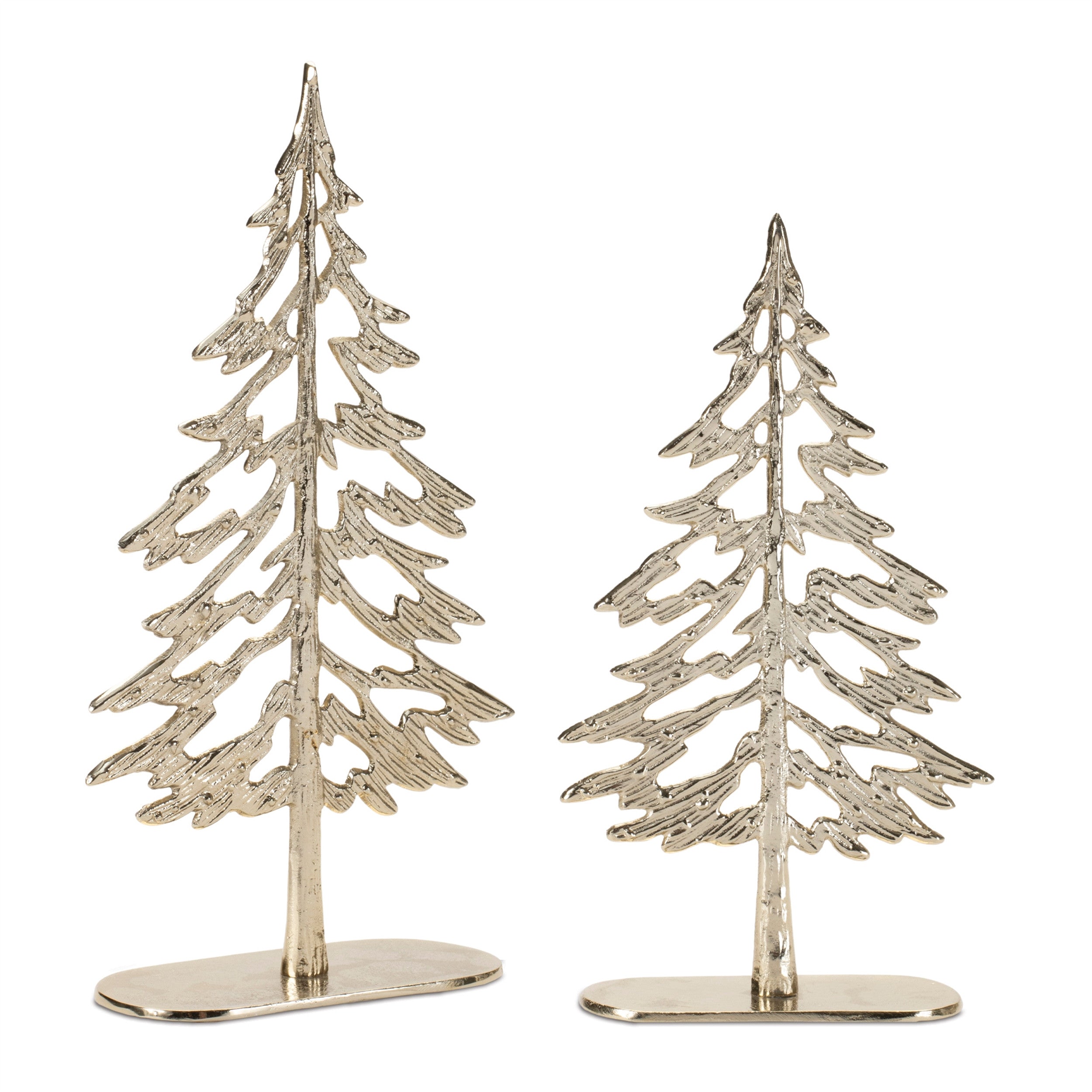 Set of Two Gold Aluminum Tabletop Sculpture-1