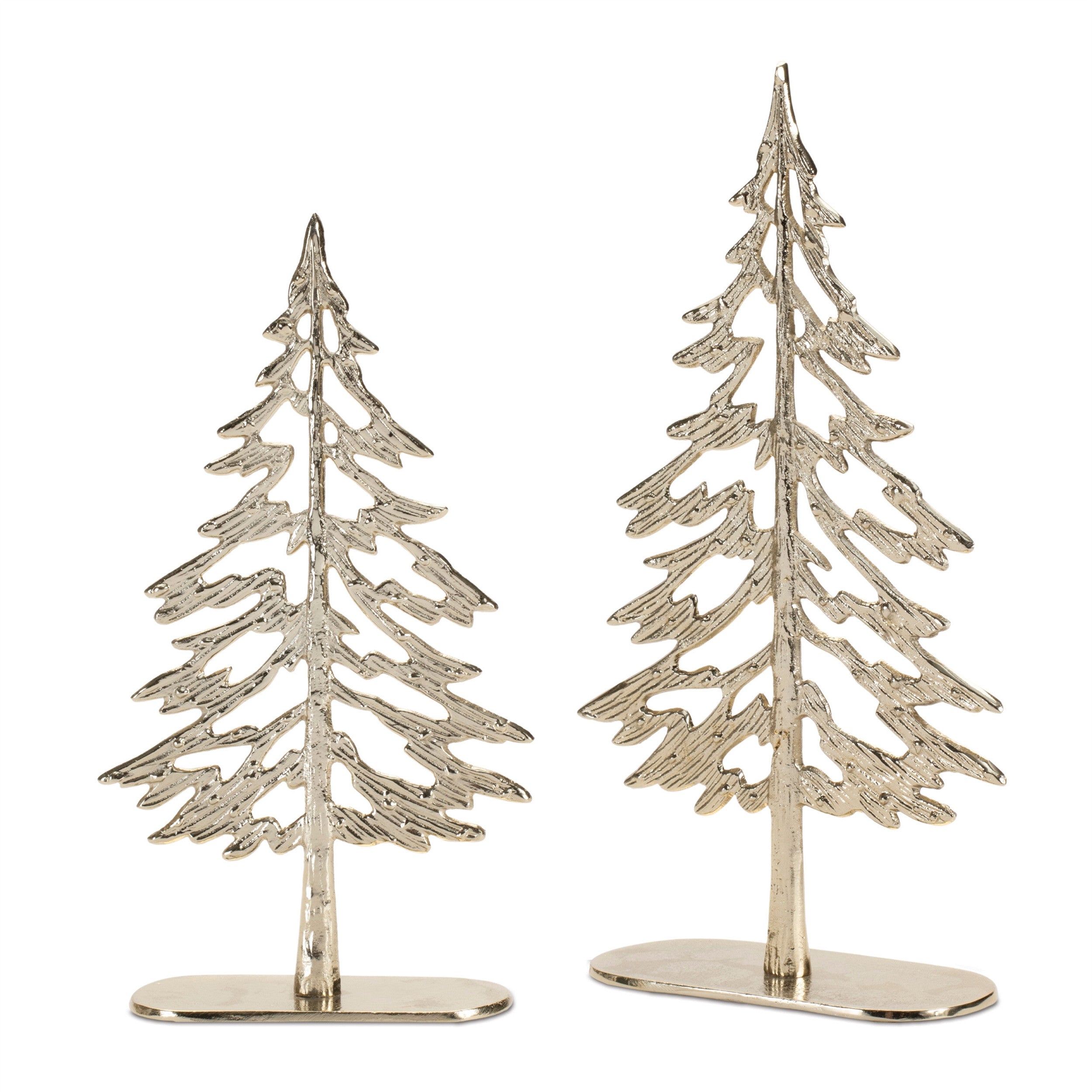 Set of Two Gold Aluminum Tabletop Sculpture-3