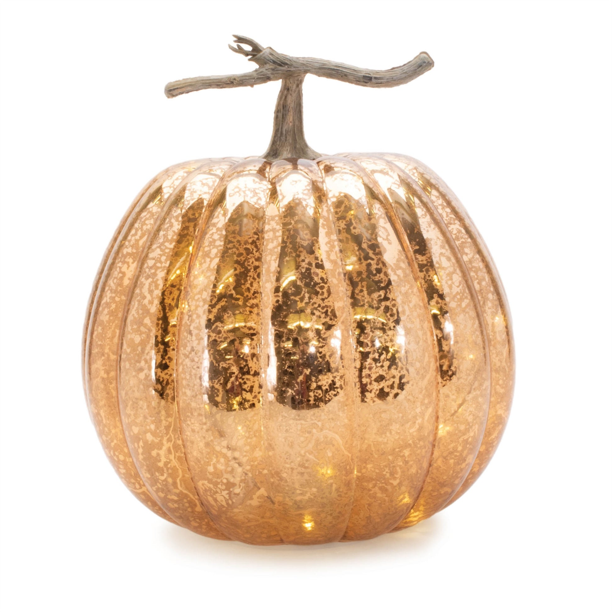Set of Two Orange And Brown Glass Tabletop Sculpture with LED-Sculptures-DECOROLALA