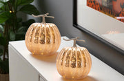 Set of Two Orange And Brown Glass Tabletop Sculpture with LED-Sculptures-DECOROLALA