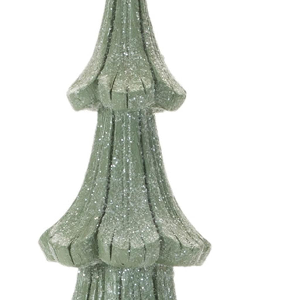 Set of Three Green And Beige Resin Tabletop Sculpture-2