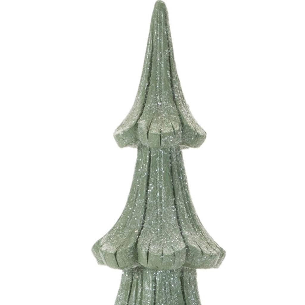 Set of Three Green And Beige Resin Tabletop Sculpture-3