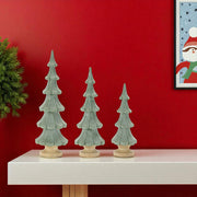 Set of Three Green And Beige Resin Tabletop Sculpture-0