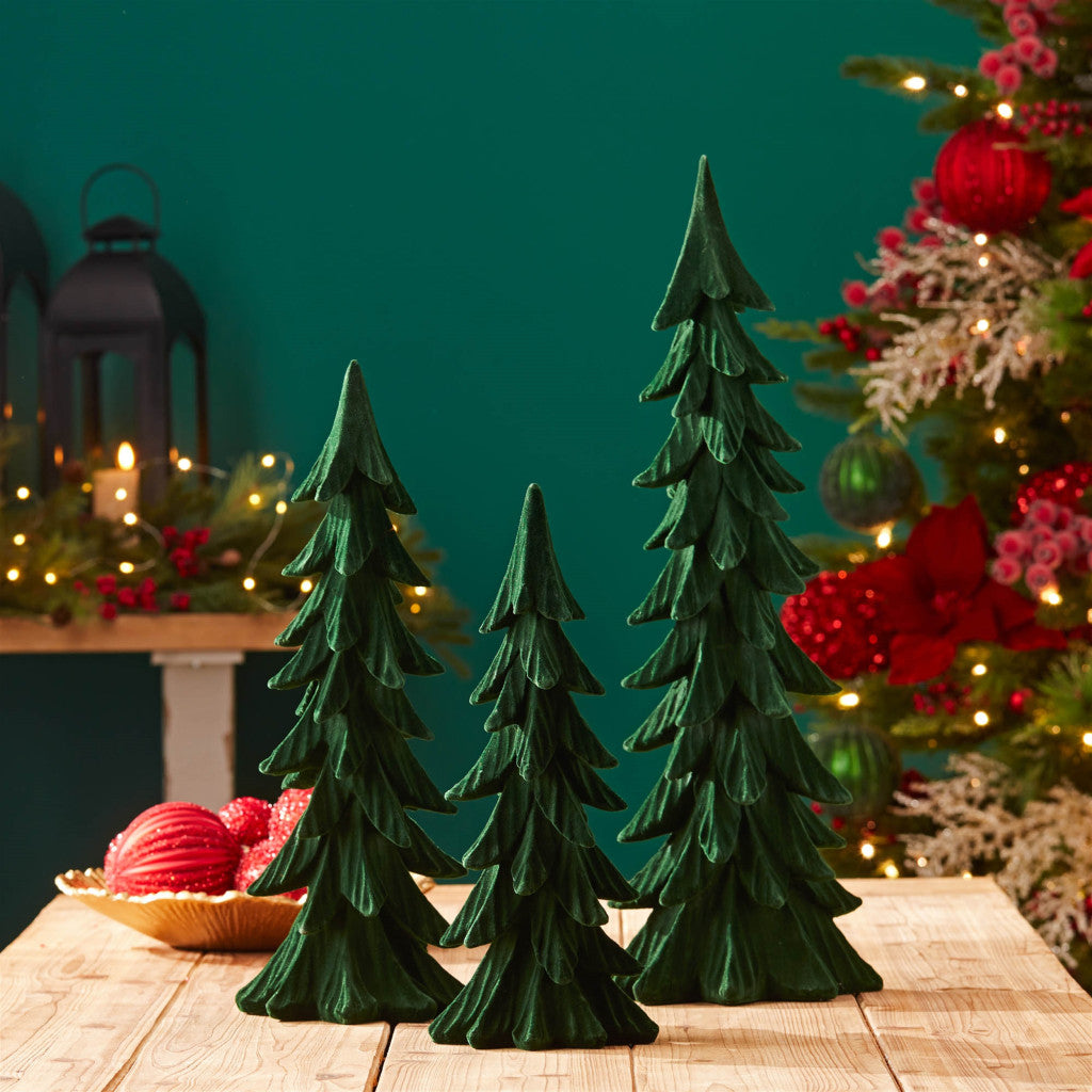 Set of Three Green Resin Tabletop Sculpture-1