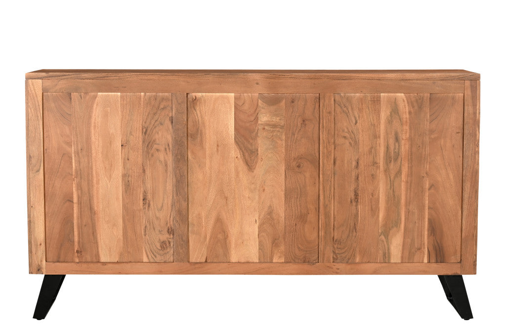 69" Brown Solid Wood Live Edge Sideboard with Six Doors-Sideboards-DECOROLALA