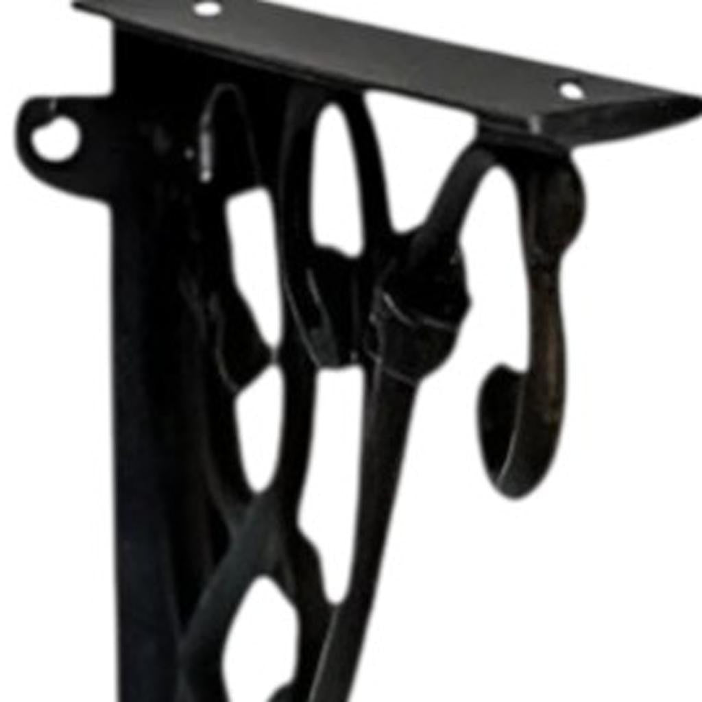 8" Set Of Two Black Metal Wall Mounted Shelf Brackets-Wall Mounted Shelves-DECOROLALA