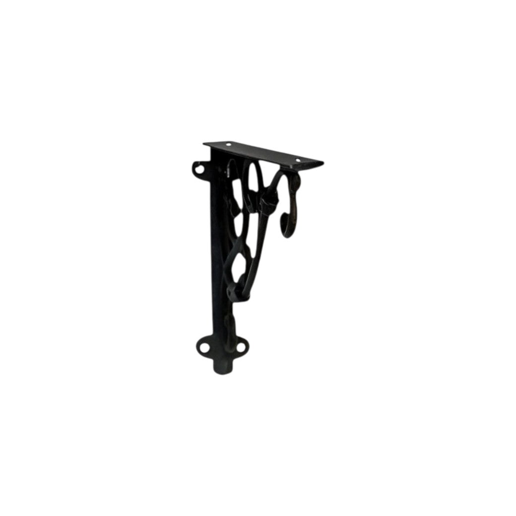 8" Set Of Two Black Metal Wall Mounted Shelf Brackets-Wall Mounted Shelves-DECOROLALA