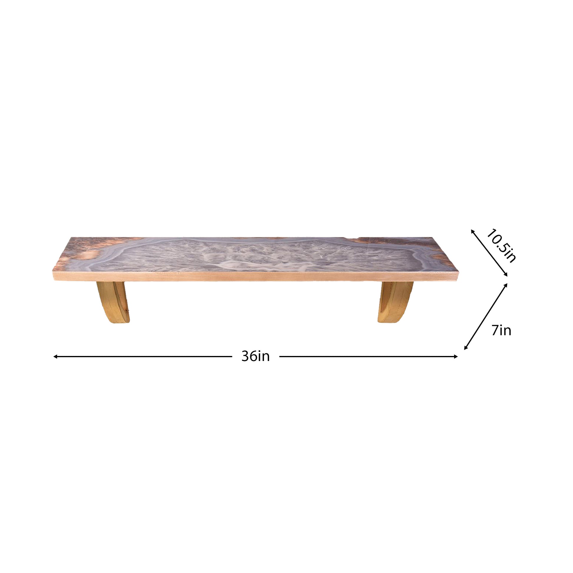 24" Gray And Natural Wood Wall Mounted Accent Shelf-Wall Mounted Shelves-DECOROLALA