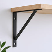 7" Set Of Two Black Metal Wall Mounted Shelf Brackets-Wall Mounted Shelves-DECOROLALA
