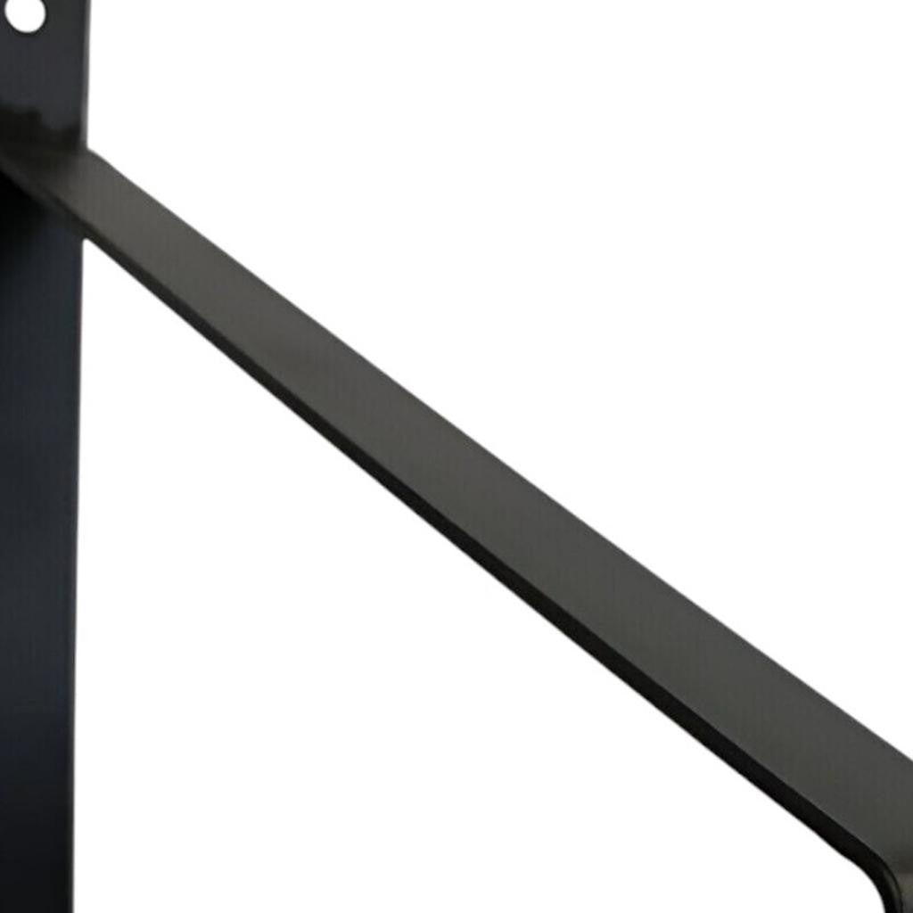 8" Set Of Two Black Metal Wall Mounted Shelf Brackets-Wall Mounted Shelves-DECOROLALA