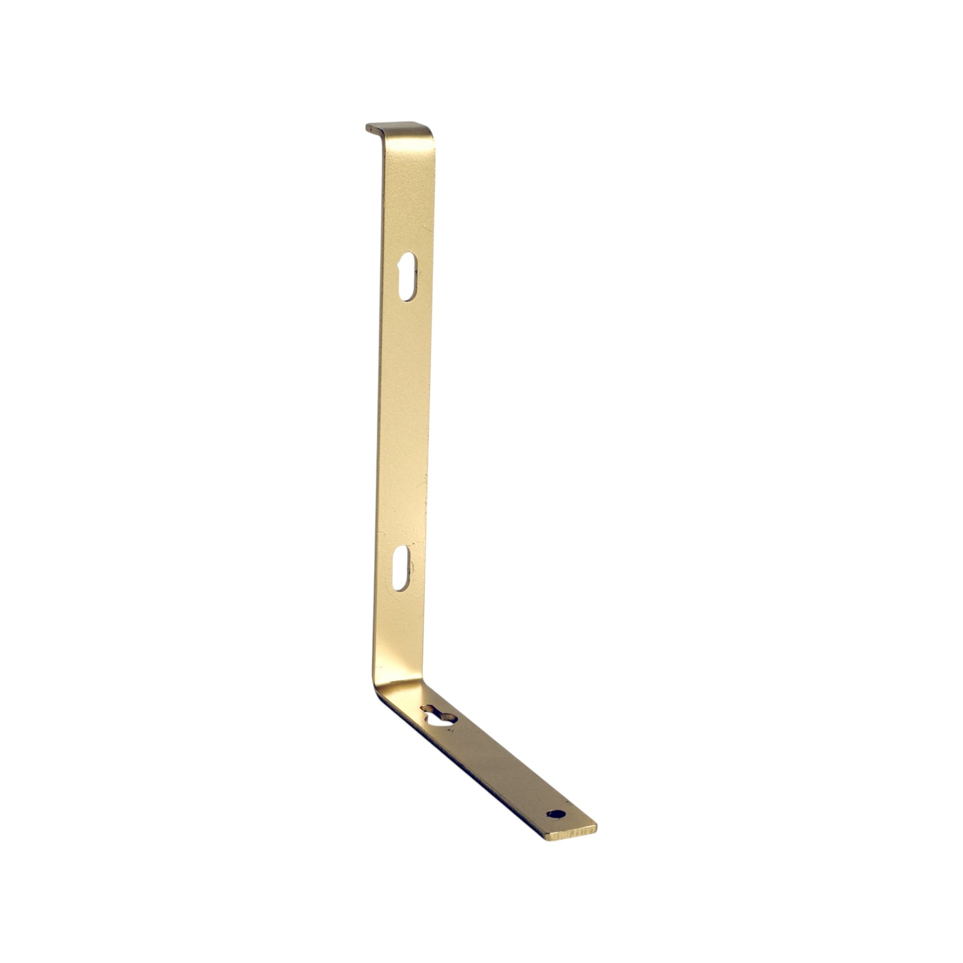 7" Set Of Two Gold Metal Wall Mounted Shelf Brackets-Wall Mounted Shelves-DECOROLALA